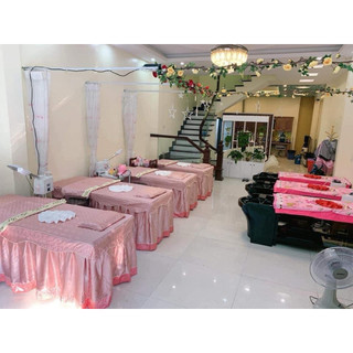 THANH LÝ (Mới) Bộ Ga Giường Spa Trần Bông, Drap Gường Nối Mi, Phun Xăm