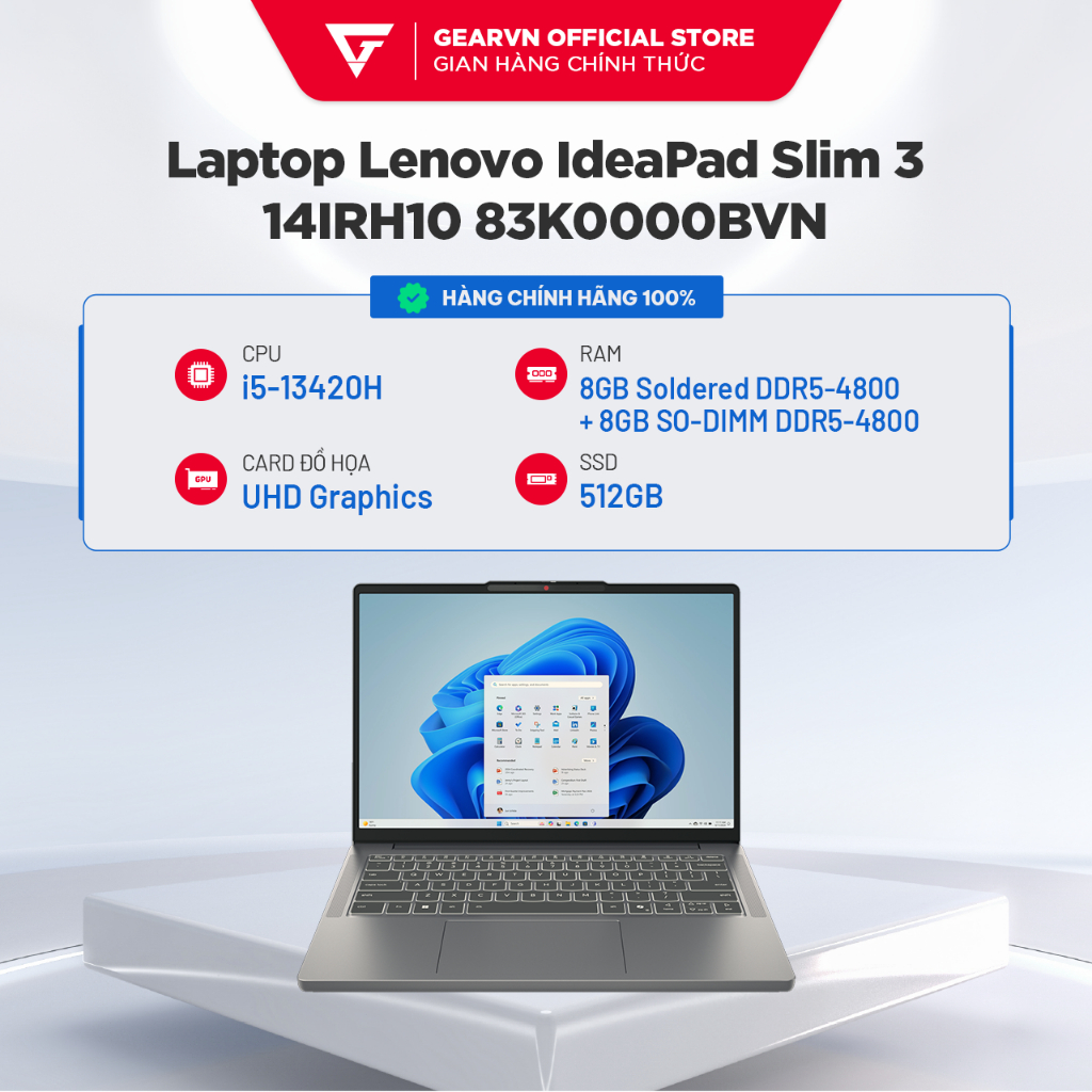 Laptop Lenovo IdeaPad Slim 3 14IRH10 83K0000BVN i5-13420H - Integrated Intel® UHD Graphics