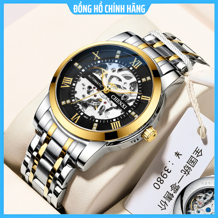 Đồng hồ cơ AUTOMATIC CHENXI chống nước chống xước , thời trang lịch lãm , tặng kèm vòng tỳ hưu