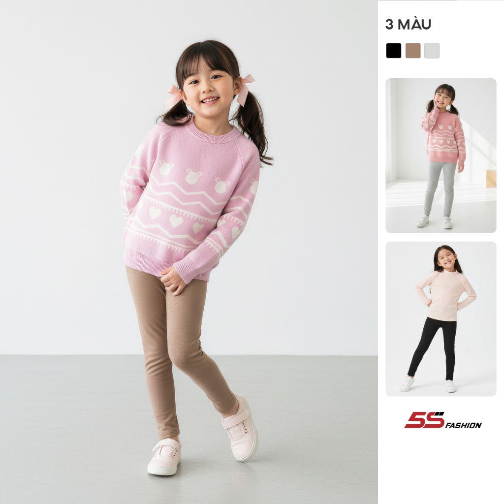 Quần Legging Bé Gái 5S Fashion Basic Co Giãn Thoải Mái G0LEG25002