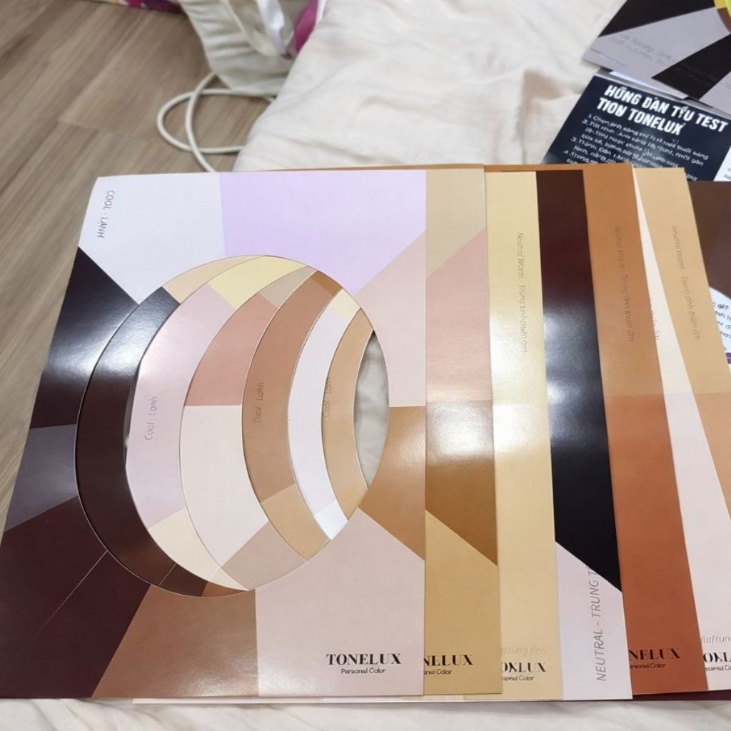 Bảng Test Màu Da Fair – Medium – Deep - Bộ Xác Định Độ Sáng Tối Da Personal Color