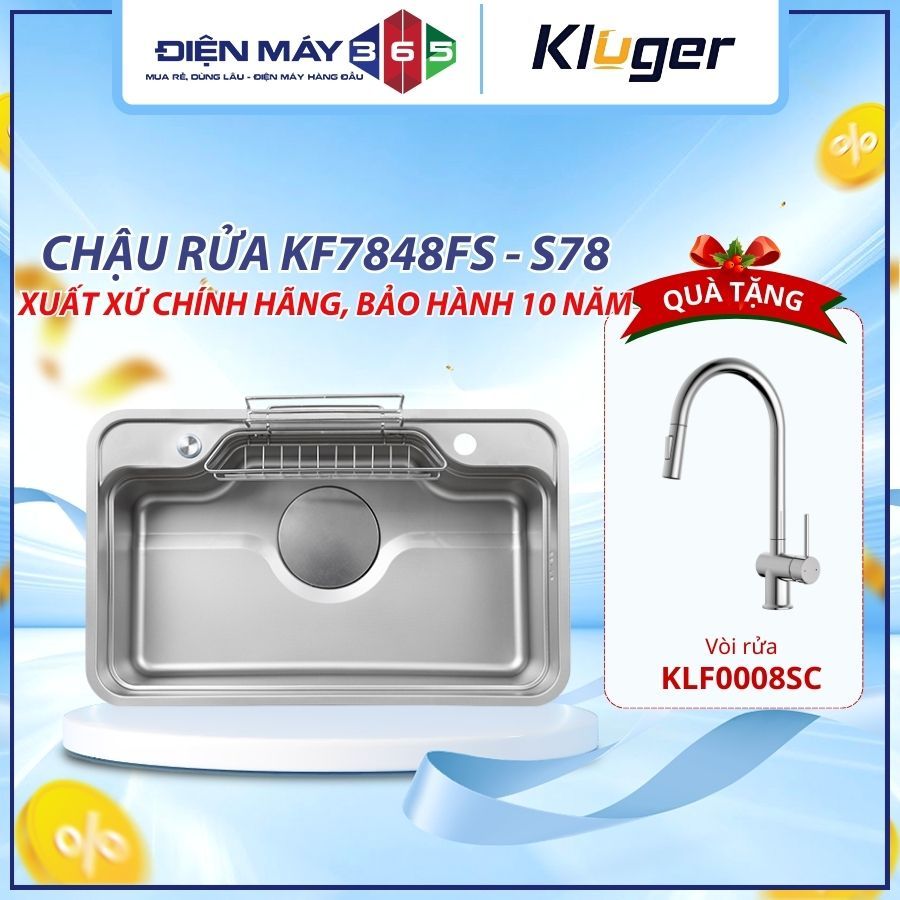 Chậu rửa bát Kluger KF7848FS - S78 bản BASIC/PLUS Super Linen chống xước – DNH