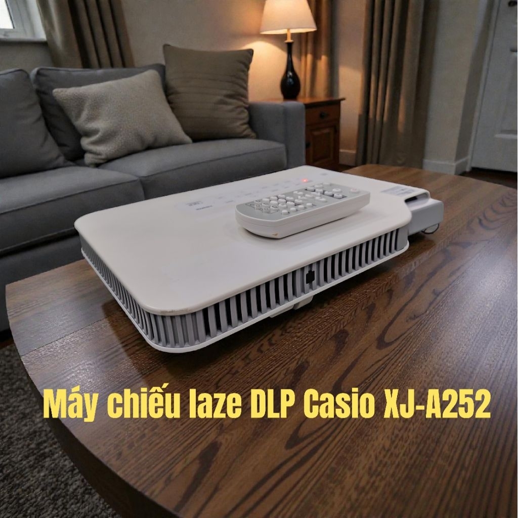 Máy chiếu cũ Casio xj-A252.Đô sáng 3000lm.bóng laze. hinh thuc đẹp 90%.đã dùng 565h