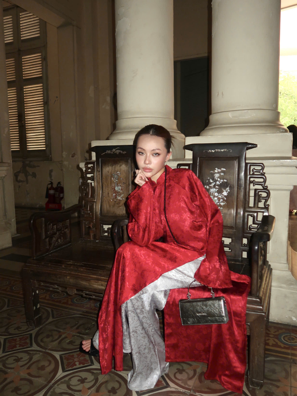 ÁO DÀI HẠ TRÚC- FULLSET | GALLERY SEVEN - Áo dài dáng suông cách tân dáng dài