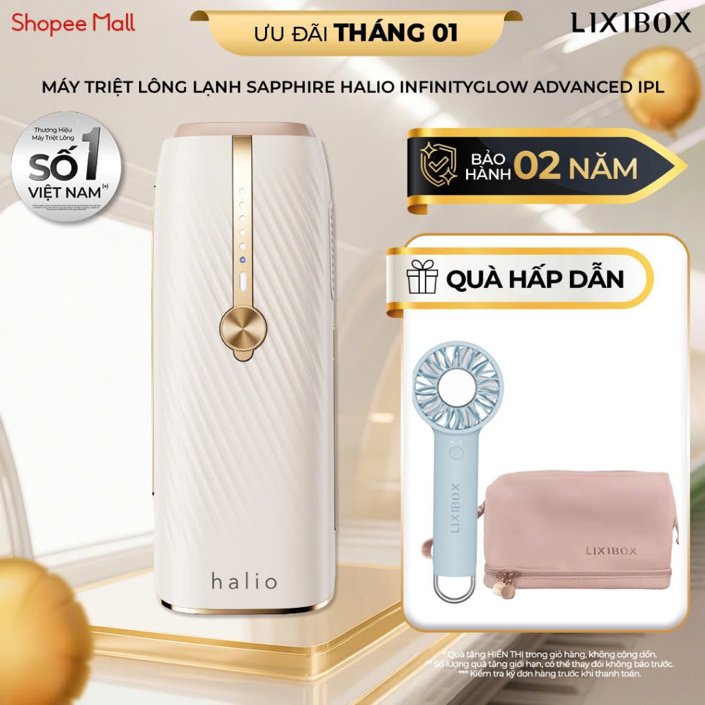 Máy Triệt Lông Lạnh Sapphire Halio InfinityGlow Advanced IPL Sapphire Cooling Hair Removal Device | BigBuy360 - bigbuy360.vn