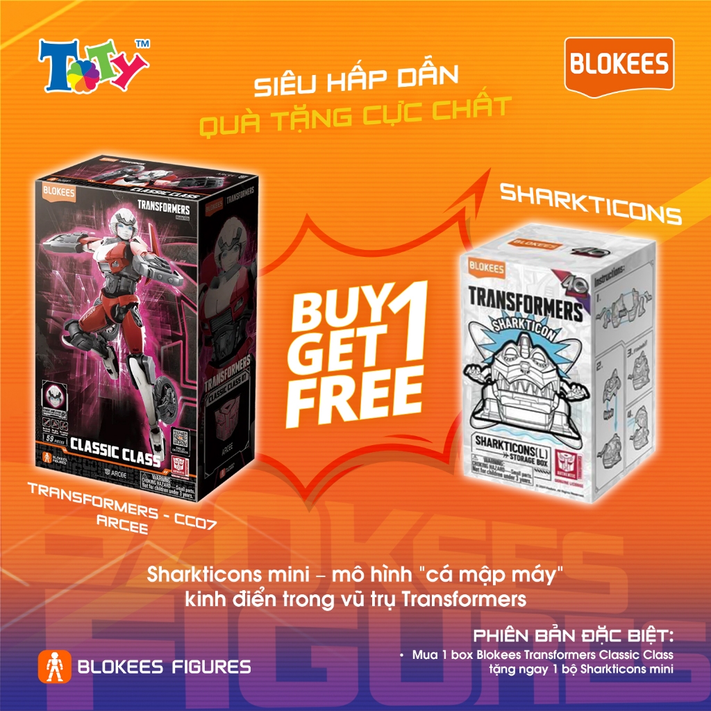 (MUA 1 TẶNG 1) Transformers - (Model Kit) - Classic Class 07 - Arcee - Luminous Eyes - ET12