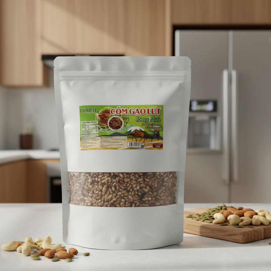 1KG CỐM GẠO LỨT LIDAFA cho người ăn kiêng, ăn chay - Công nghệ ép nhiêt mới KHÔNG CHIÊN QUA DẦU