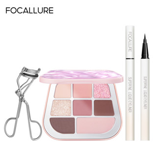 Focallure Bộ Sản Phẩm Gồm Phấn Mắt 8 Ô + Bút Kẻ Mắt + Bấm Mi