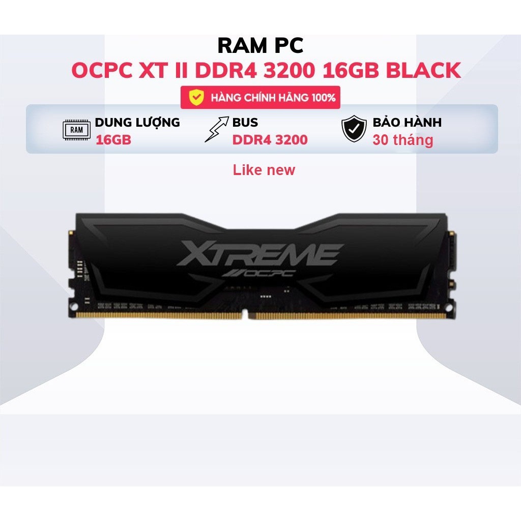 Ram OCPC XTREME II  16GB DDR4 Bus 3200 C16 Like New 99%,Bảo hành 30 tháng