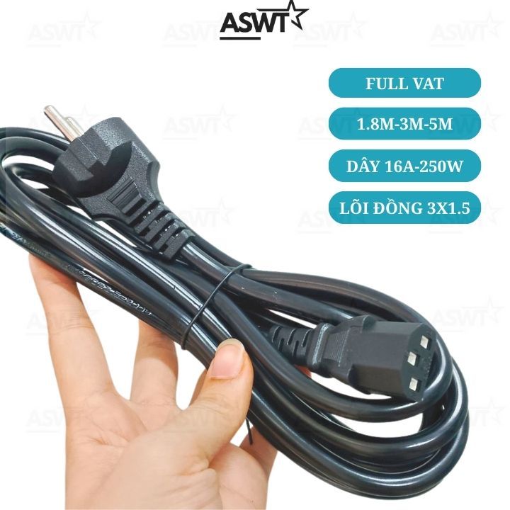 Dây sạc nguồn loa Acnos CS445 - CS446 - CS450SR dài 1.5m 3M xịn lõi đồng - FULL VÁT , cáp nguồn AC I
