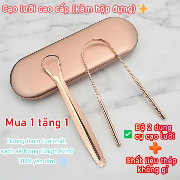 [MUA 1 TẶNG 1] Bộ 2 Cây Cạo Lưỡi Inox Cao Cấp – Kèm Hộp Đựng, An Toàn, Chăm Sóc Răng Miệng Hiệu Quả
