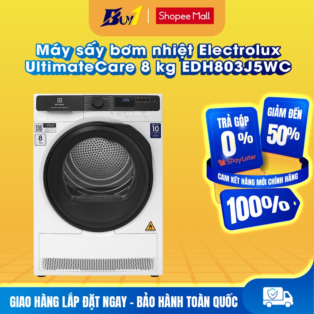 EDH803J5WC - Máy sấy bơm nhiệt Electrolux UltimateCare 8 kg EDH803J5WC - Hàng chính hãng