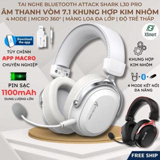 Tai Nghe Bluetooth Attack Shark L30 Pro Gaming Khung Nhôm Cao Cấp Âm Thanh Vòm 7.1 App Macro