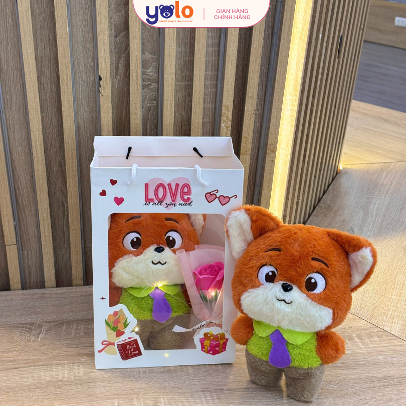 Sét quà ST1 gấu bông siêu dễ thươn trong túi . quà tặng, tốt nghiệp bao gồm gấu+ hoa+túi+ đèn+thiệp 