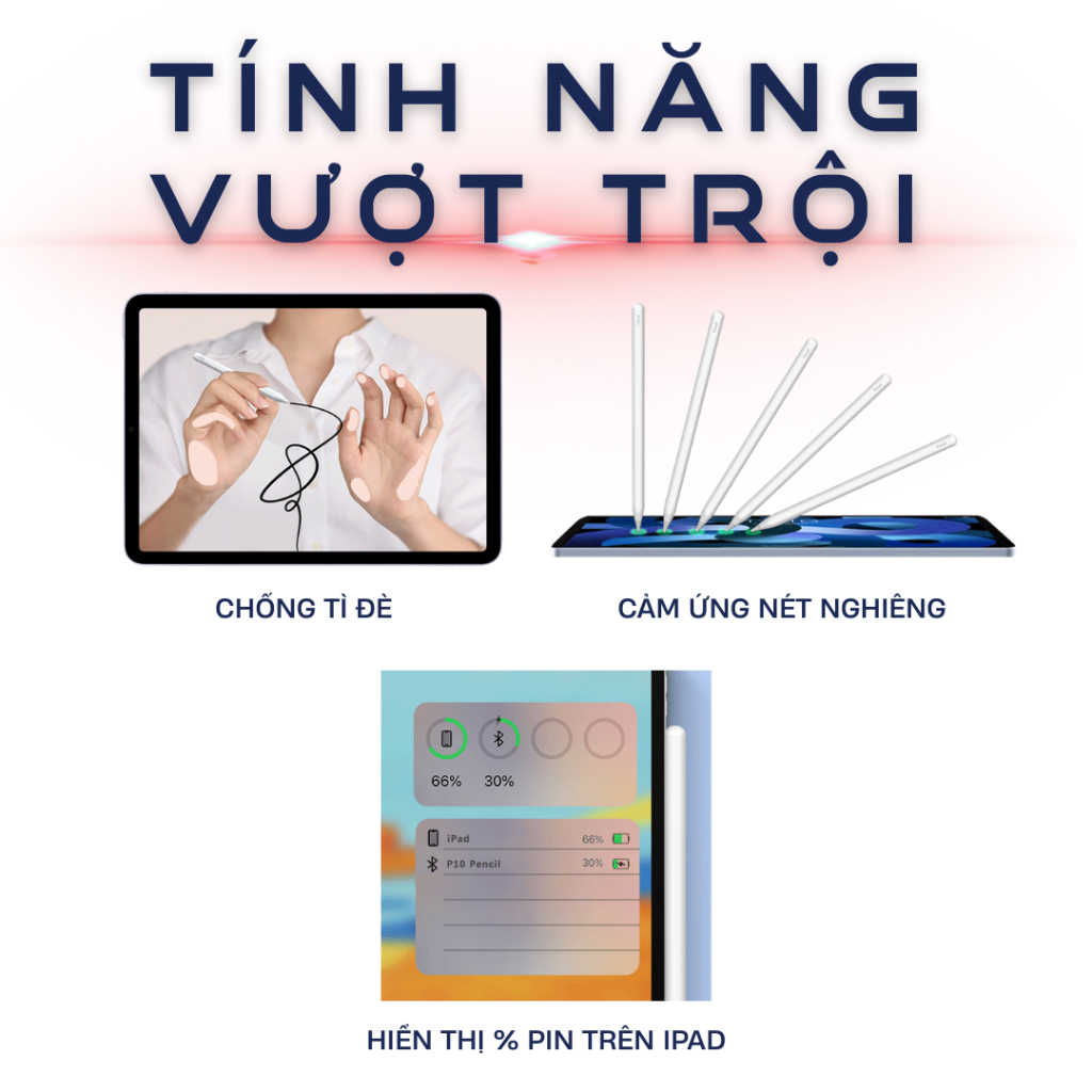 Bút cảm ứng CWT PENCIL V PRO dùng cho máy tính bảng i.o.s từ 2018 trở đi, có hỗ trợ tì đè | BigBuy360 - bigbuy360.vn