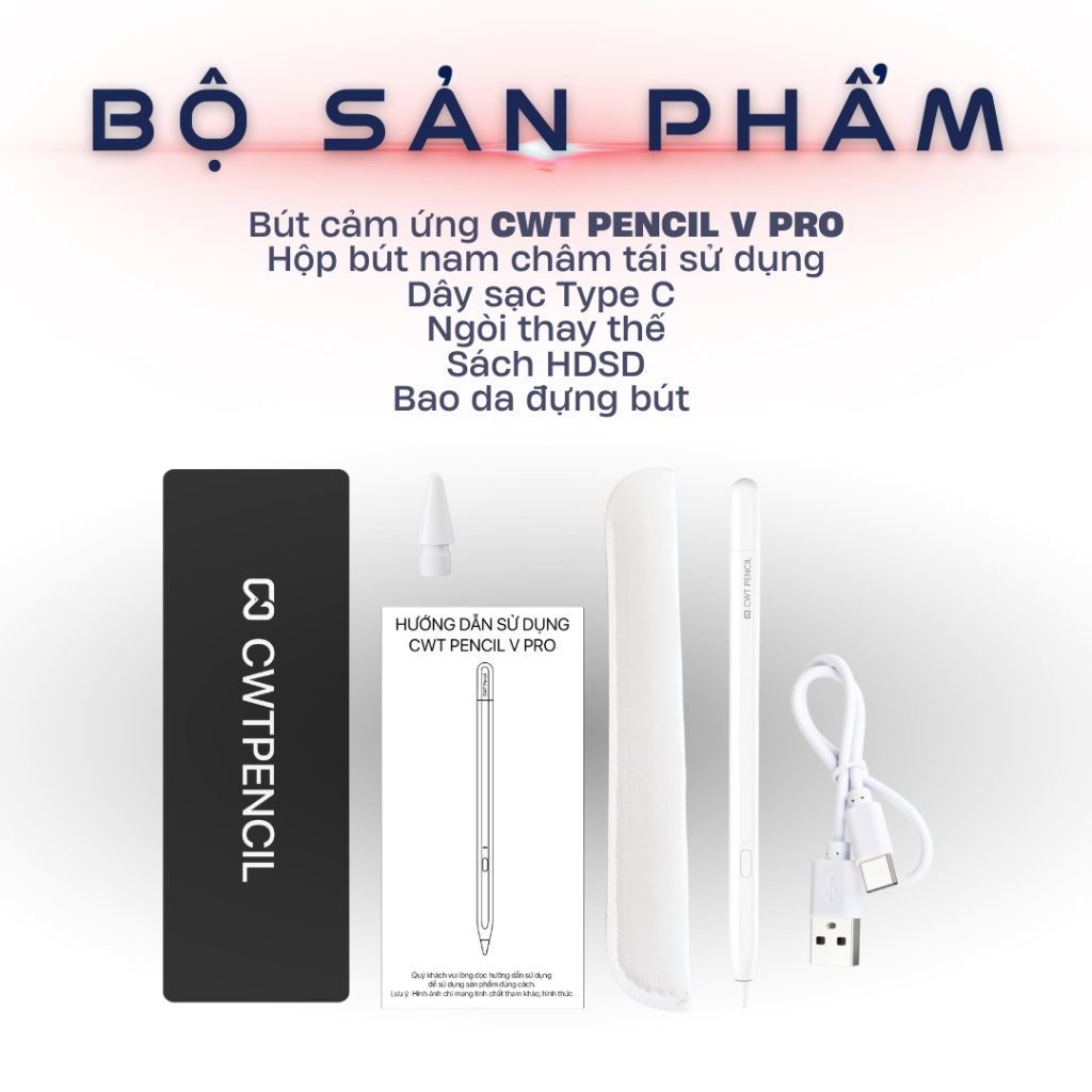 Bút cảm ứng CWT PENCIL V PRO dùng cho máy tính bảng i.o.s từ 2018 trở đi, có hỗ trợ tì đè | BigBuy360 - bigbuy360.vn