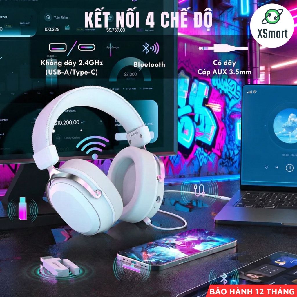 Tai Nghe Bluetooth Attack Shark L30 Pro Gaming Khung Nhôm Cao Cấp Âm Thanh Vòm 7.1 App Macro | BigBuy360 - bigbuy360.vn