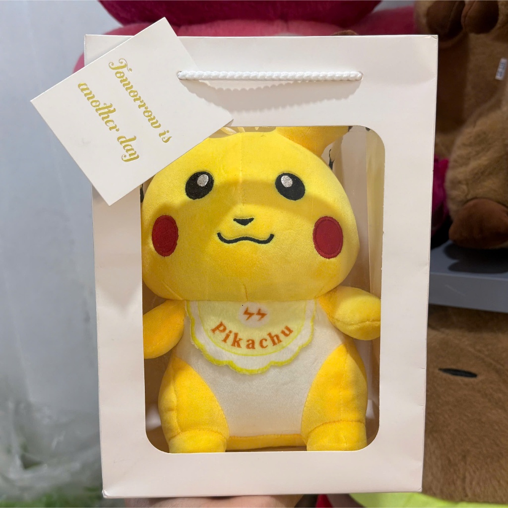 Túi Quà Gấu Bông hình Pikachu, Combo quà tặng túi quà đèn gấu bông pikachu set quà tặng cao cấp