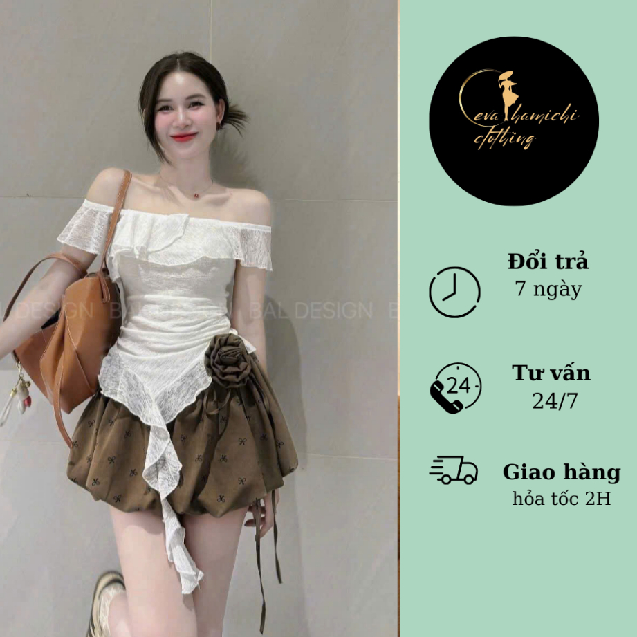 Set đồ nữ sang chảnh , set đồ nữ mùa hè Eva hamichi