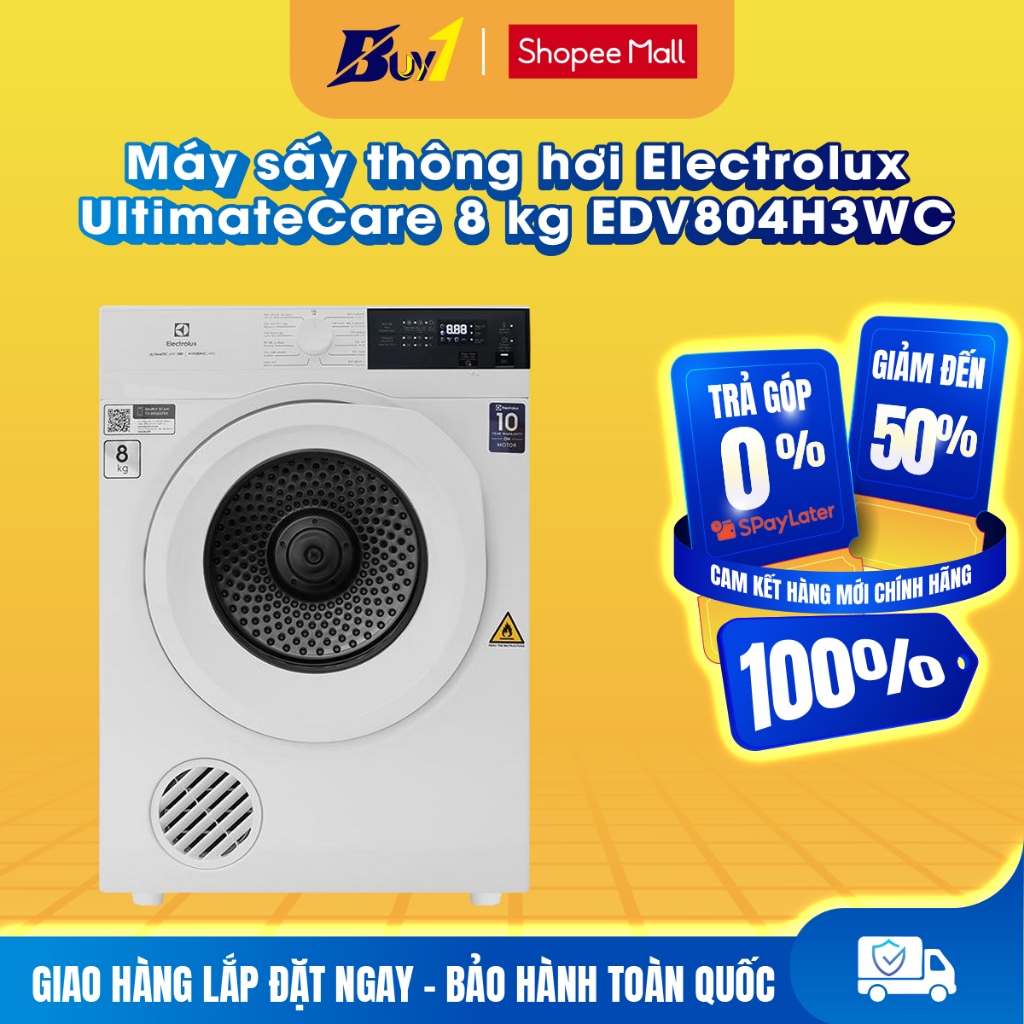 EDV804H3WC - Máy sấy thông hơi Electrolux UltimateCare 8 kg EDV804H3WC - Hàng chính hãng