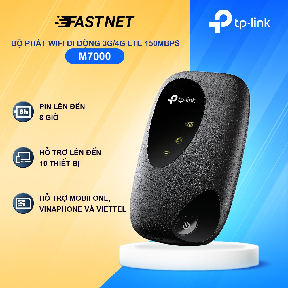 Thiết Bị Phát WiFi 4G TP-Link M7000 / M7200 – Lắp SIM Dùng Ngay, 150Mbps, Pin 8H