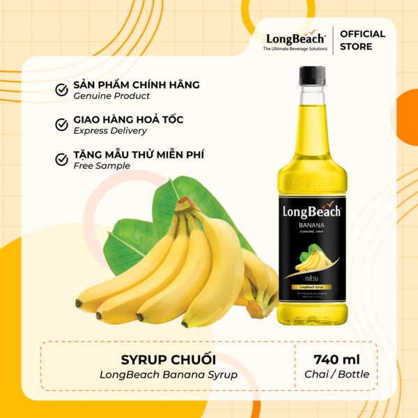 Siro Chuối - LongBeach Banana Flavoured Syrup 740ml