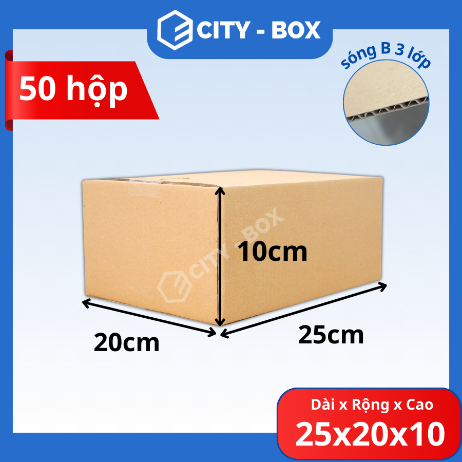 (50 hộp) 25x20x10 hộp carton ship cod - 25x20x10 hộp đóng hàng