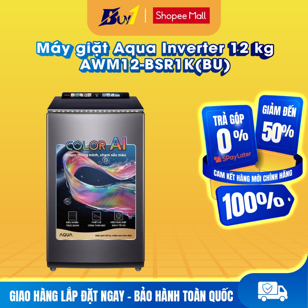 AWM12-BSR1K(BU) - Máy giặt Aqua Inverter 12 kg AWM12-BSR1K(BU) - Hàng chính hãng