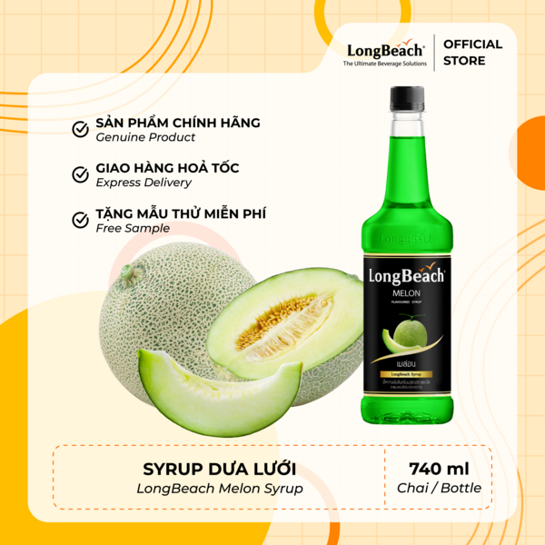 Siro Dưa Lưới - LongBeach Melon Syrup 740ml