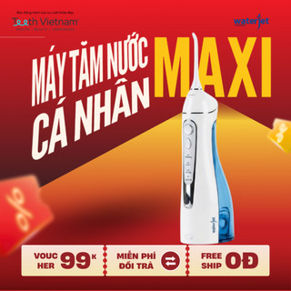 Máy Tăm Nước Cầm Tay Waterjet Maxi - 4 Chế Độ, Bình 200ml (Tặng Túi Đựng + 4 Đầu Tăm)