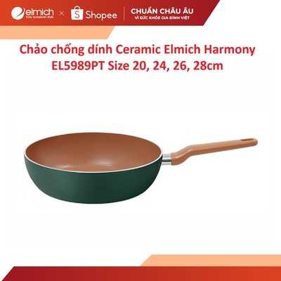 Chảo chống dính Ceramic cao cấp Elmich EL5981/5989 size 20, 24, 26cm