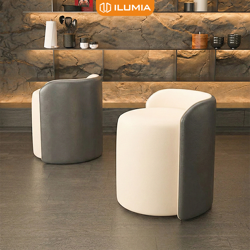 Ghế đôn da cao cấp thiết kế mới 2 màu hiện đại thương hiệu ILUMIA - GC51