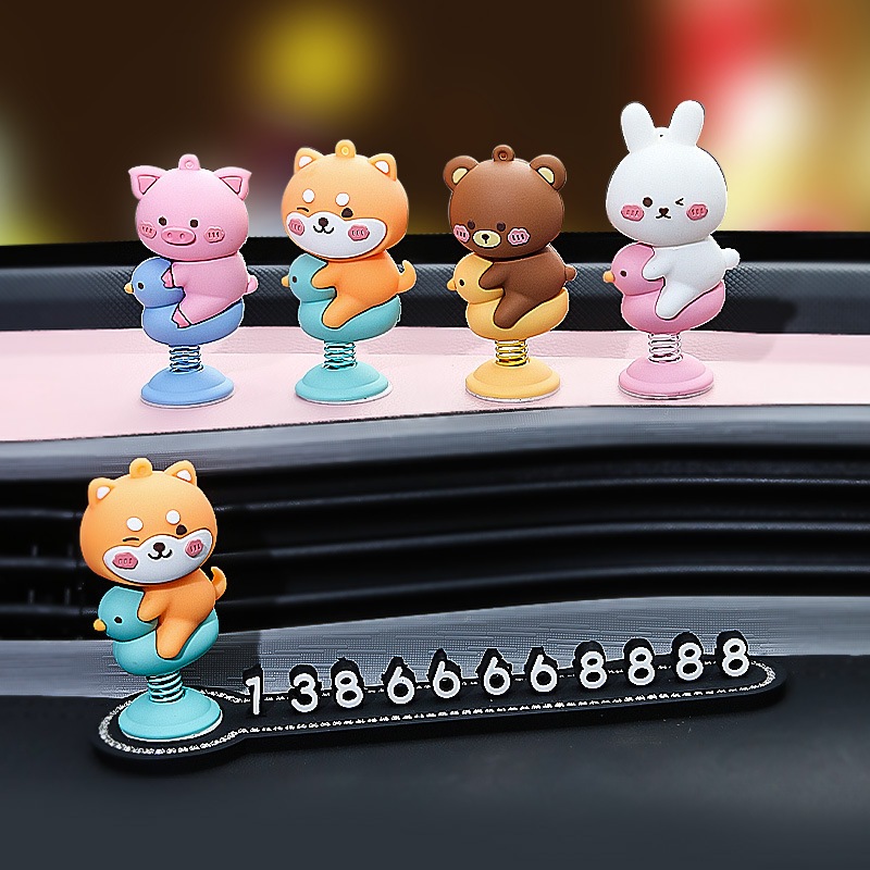 Bảng số thú nhún trang trí xe ô tô cực xinh xắn PK400