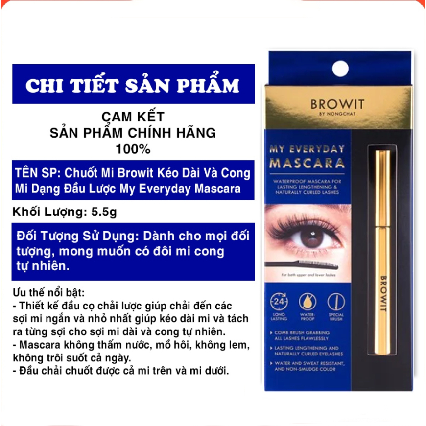 Mascara Browit Nongchat Thái Chuyên Dụng Cho Makeup,Chuốt Mi Nongchat Chuyên Làm Dày Và Dài Mi