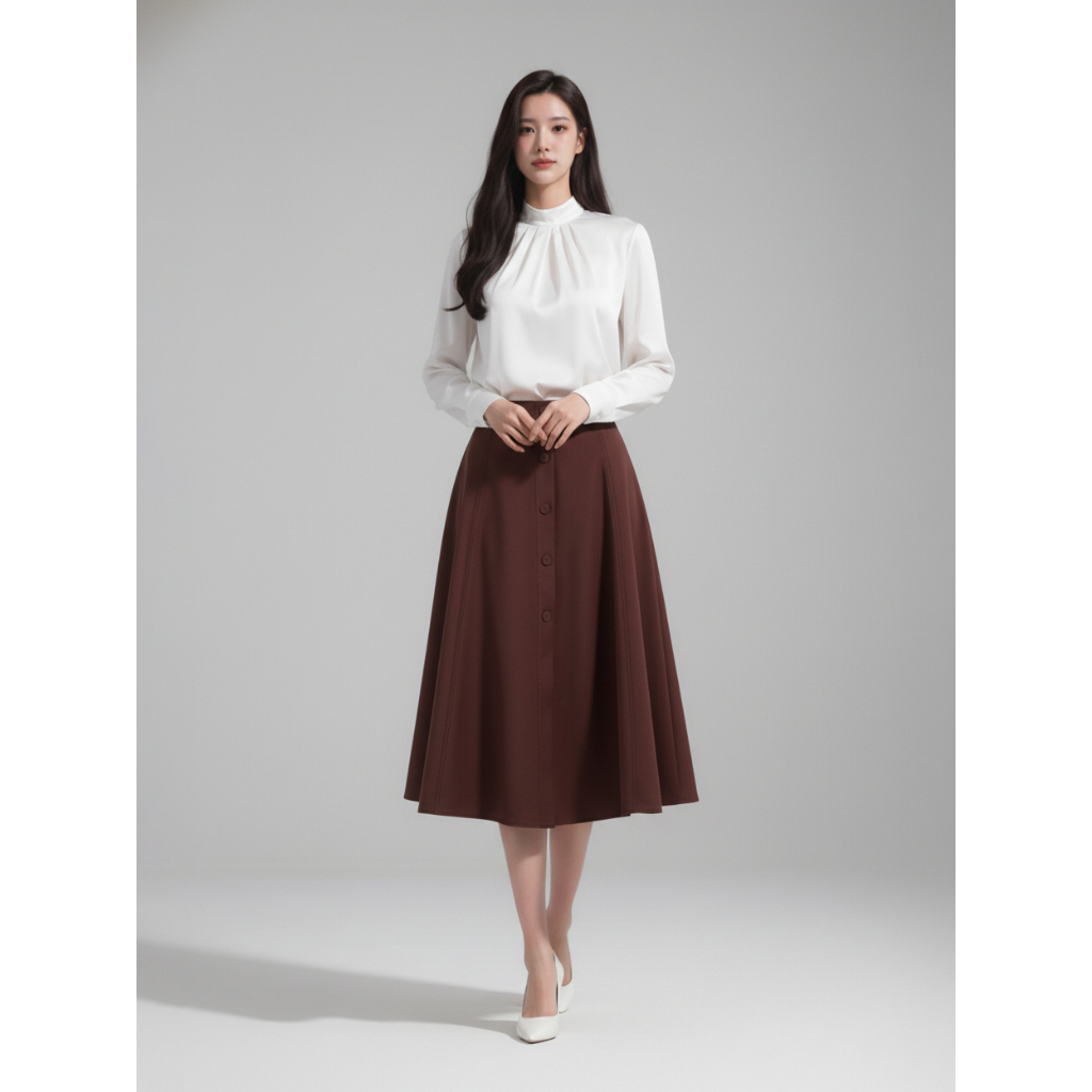 [ONLINE] Chân váy nữ Format 10005749 đính cúc trang trí