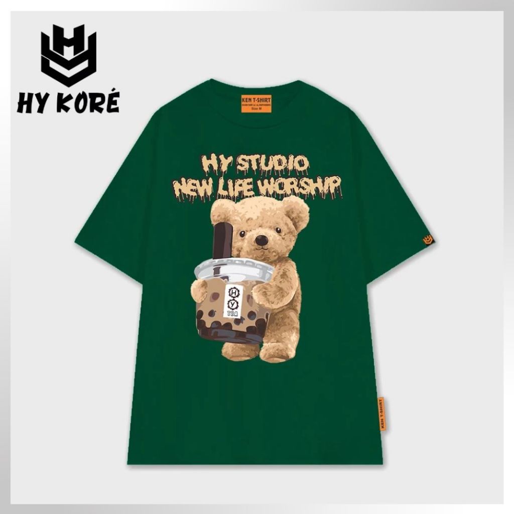 HY KOREA HCM - Áo Thun Form Rộng Gấu Trà Sữa
