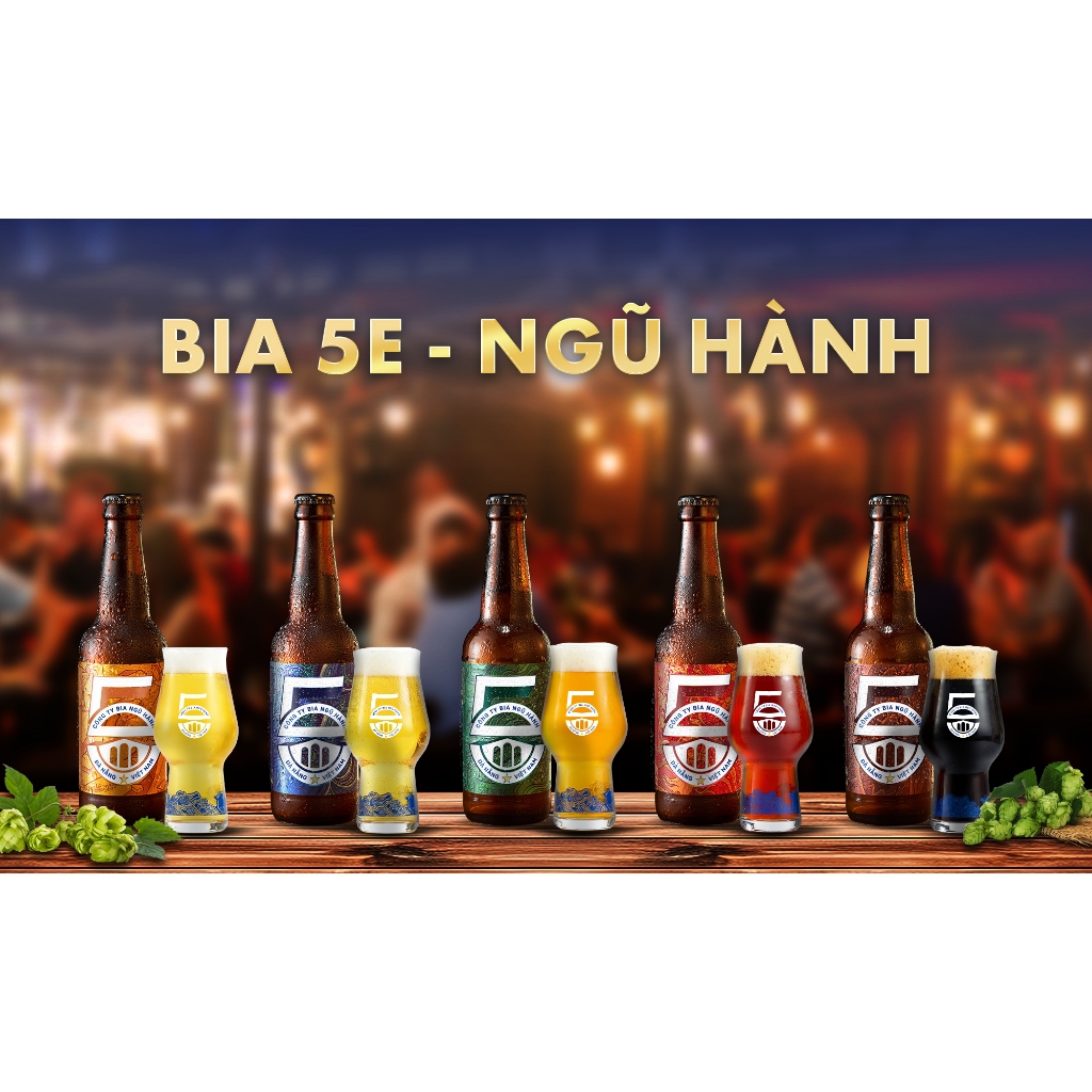 SET 5 BIA CHAI 5E - NGŨ HÀNH MIX:5E Kim - 5E Thủy - 5E Mộc - 5E Hỏa - 5E Thổ/Bia Thủ công/Craft beer