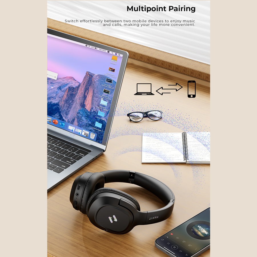 Headphone Bluetooth HAVIT LIFE NC02H, BT 5.4, ANC -30dB, Driver 40mm, App Điều Chỉnh, Nghe Đến 50H - Hàng Chính Hãng | BigBuy360 - bigbuy360.vn