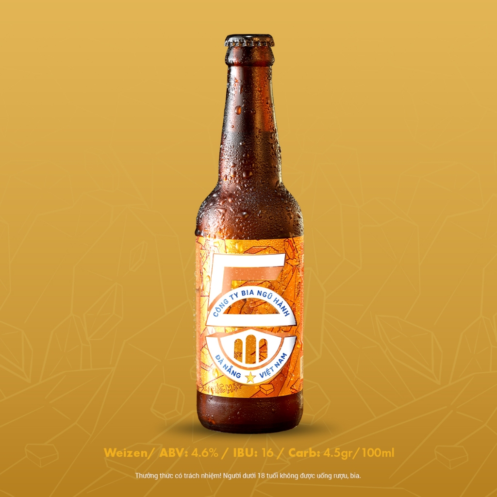 THÙNG BIA CHAI 5E - KIM/Weizen beer/Bia Ngũ Hành/Bia thủ công/330ml, độ cồn 4.6%/Craft beer