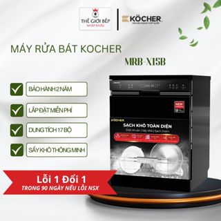 Máy rửa bát Kocher MRB-X15B – Dung tích 17 bộ – Sấy khô thông minh – Thiết kế âm độc lập