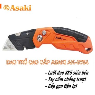 Dao rọc giấy gấp 5inch/125mm Asaki AK-8754 thép chống gỉ, cắt giấy, cắt bìa, dụng cụ đa năng