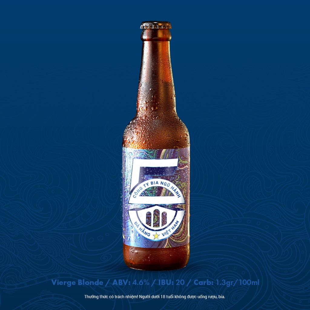 THÙNG BIA CHAI 5E - THUỶ/Viege Blonde/Bia Ngũ Hành/Bia thủ công/330ml,độ cồn 4.6%/Craft beer/Low Car