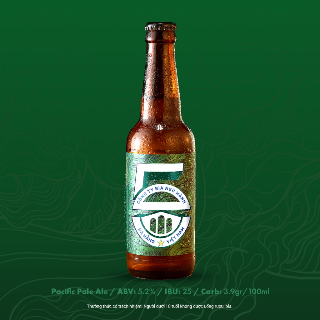THÙNG BIA CHAI 5E - MỘC/Pacific Pale Ale/Bia Ngũ Hành/Bia thủ công/330ml, độ cồn 5.2%/Craft beer/