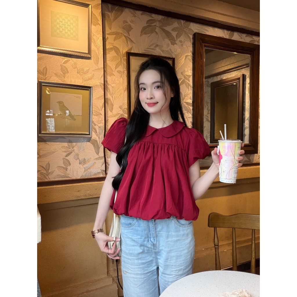 Áo kiểu hottrend nữ áo bí cổ sen xinh xắn trẻ trung LAMO - B1521 | BigBuy360 - bigbuy360.vn