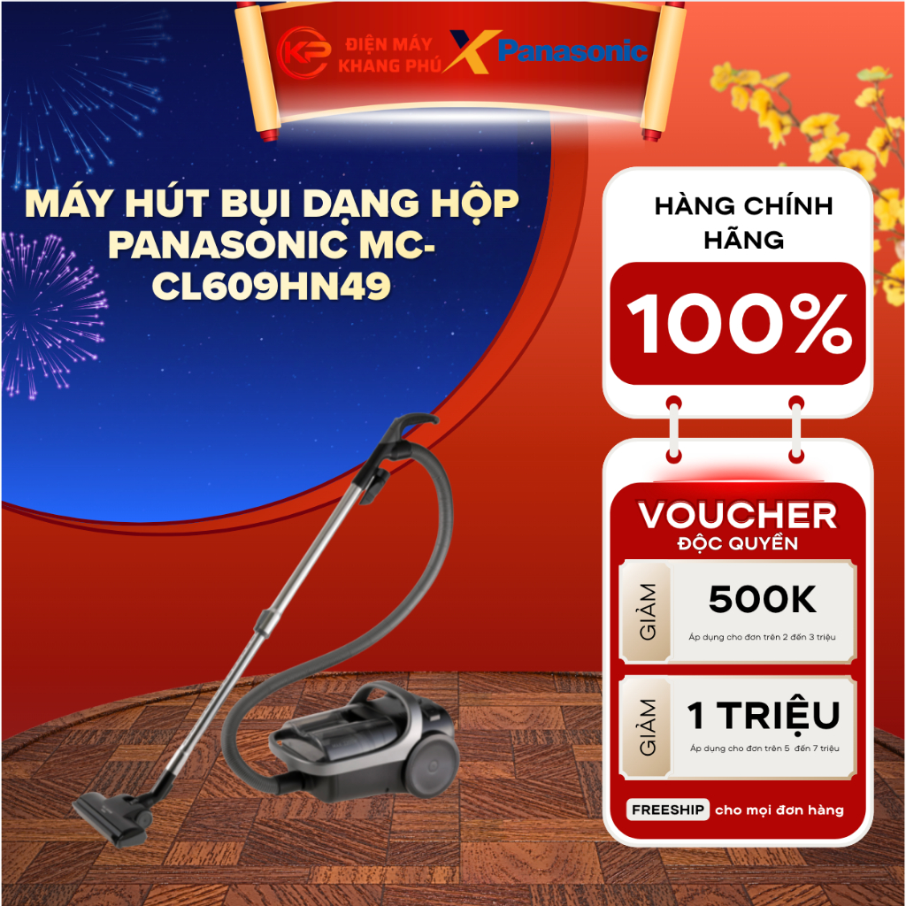 Máy hút bụi dạng hộp Panasonic MC-CL609HN49