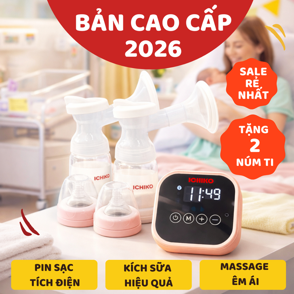 Máy Hút Sữa Ichiko - Máy Hút Sữa Điện Đôi Có Màn Hình Hiển Thị
