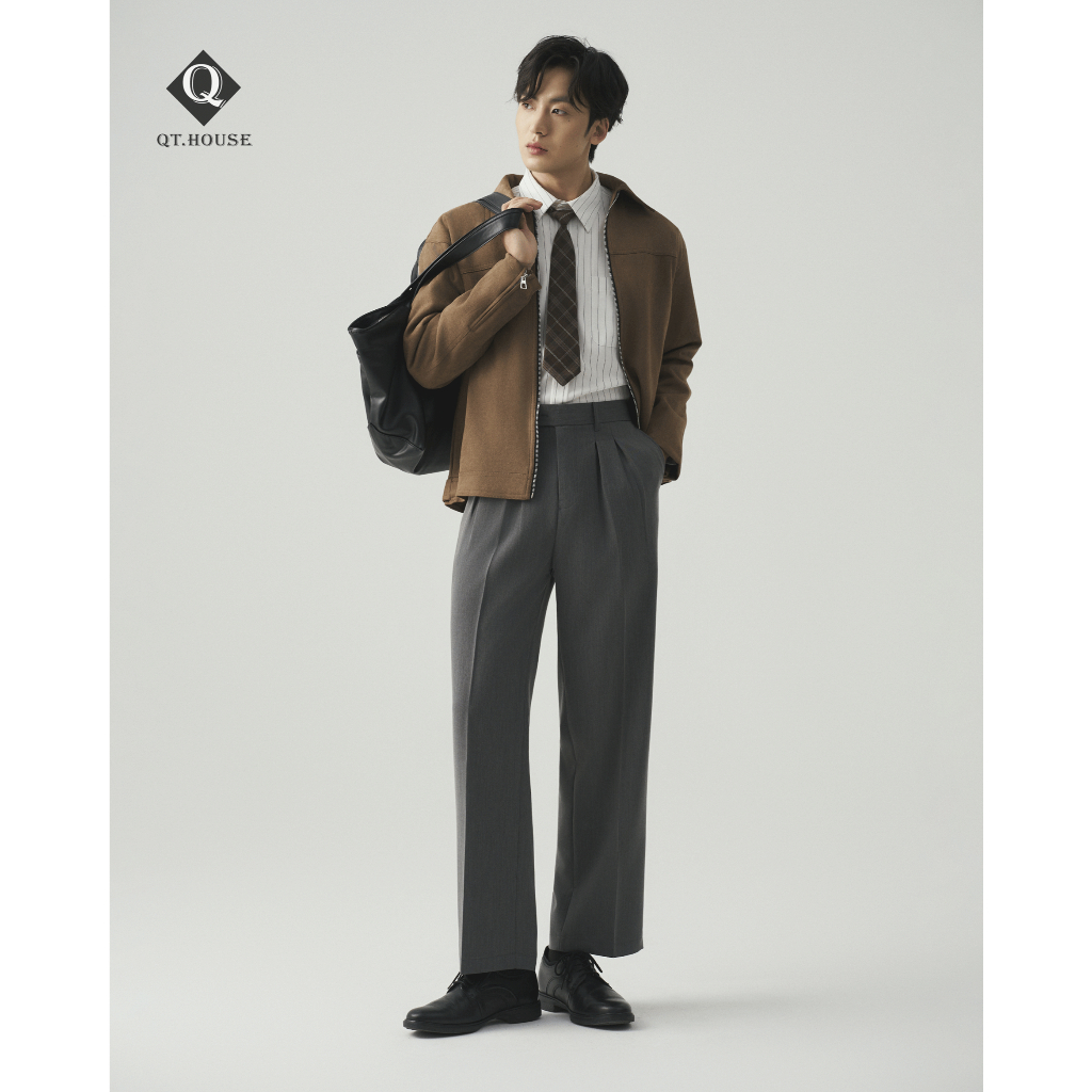 QTHOUSE Áo Khoác Da Lộn Nam Jacket 2 Lớp Cao Cấp Menswear Có Khóa Zip Sang Trọng AKDA01 | BigBuy360 - bigbuy360.vn