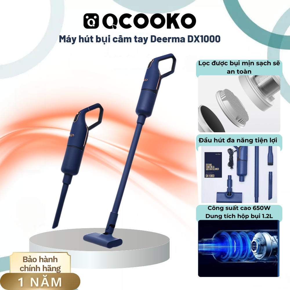 [HOẢ TỐC HN] Máy hút bụi cầm tay Deerma DX1000 công suất 16000 Pa 2 chế độ hút