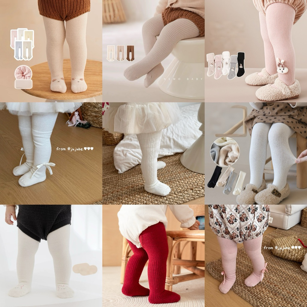 Quần tất thu đông bé trai, bé gái len co giãn 4 chiều giữ ấm 0-4y