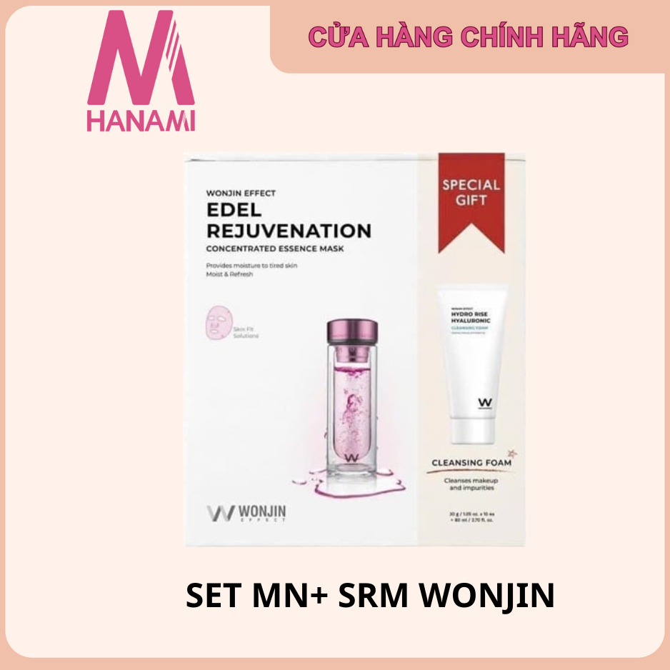 Hộp 10 Miếng Mặt Nạ Wonjin Hồng ( Tặng Kèm Sửa Rửa Mặt Wonjin Effect )